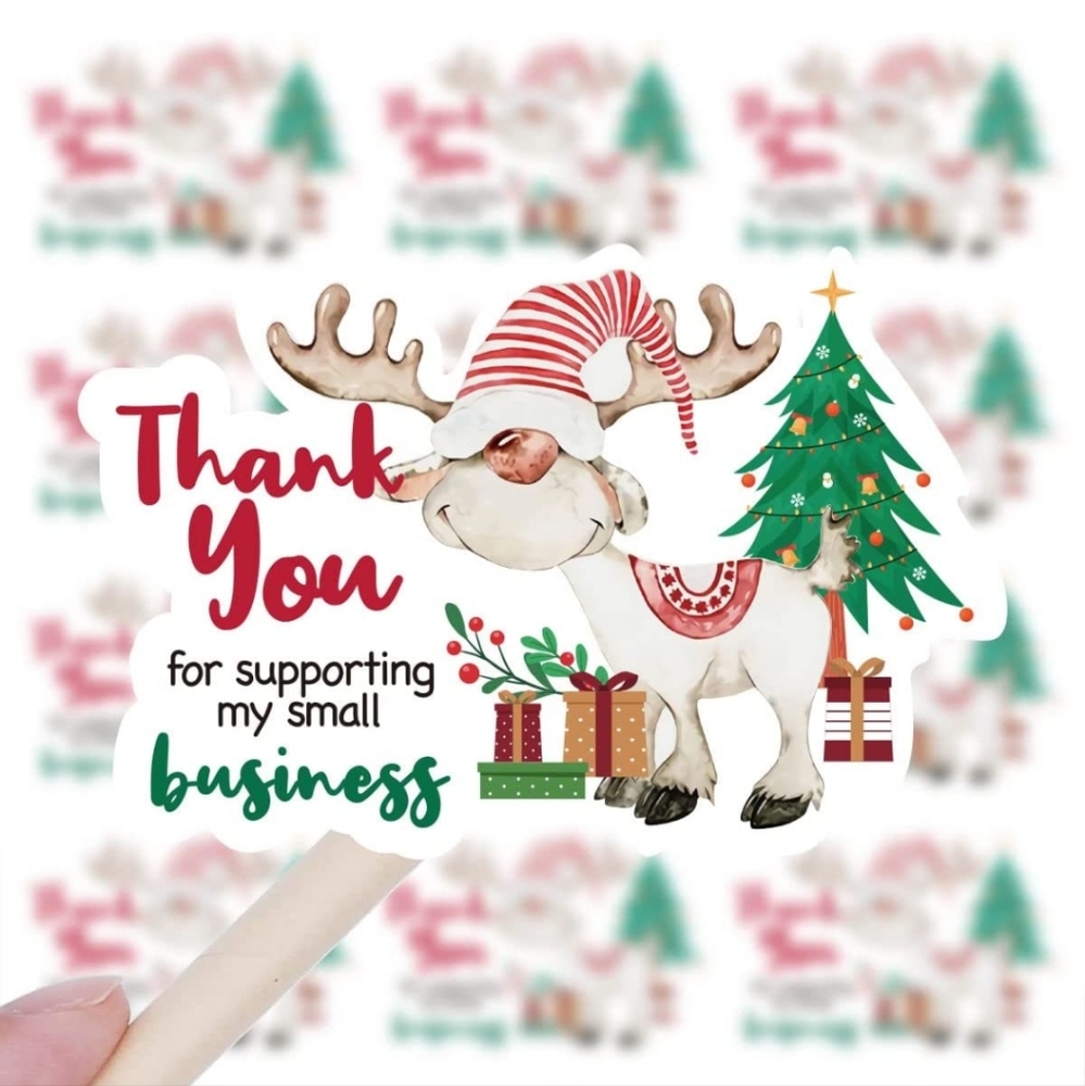 C.. 50 PCS Thank You Supporting Elk Stickers, Cute Small Business